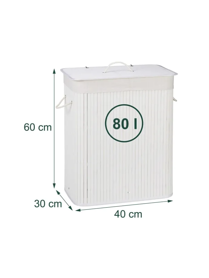 Wäschekorb in Weiß - (B)40 x (H)60 x (T)30 cm