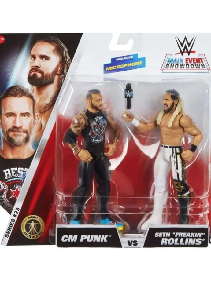 WWE CM Punk V Seth Freakin Rollins 2 Pack Series 23 Wrestling Action Figur