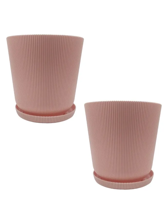 2x Blumentopf in Altrosa - (H) 20 x Ø 20 cm