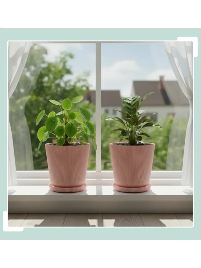 2x Blumentopf in Altrosa - (H) 20 x Ø 20 cm