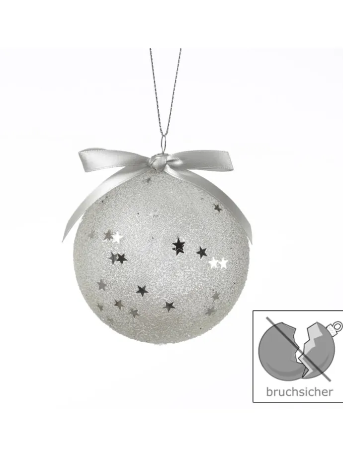 12x Christbaumkugeln Weihnachtskugeln bruchfest 2 Designs D: 8cm transparent