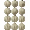 12x Christbaumkugeln Weihnachtskugeln bruchfest 2 Designs D: 8cm creme