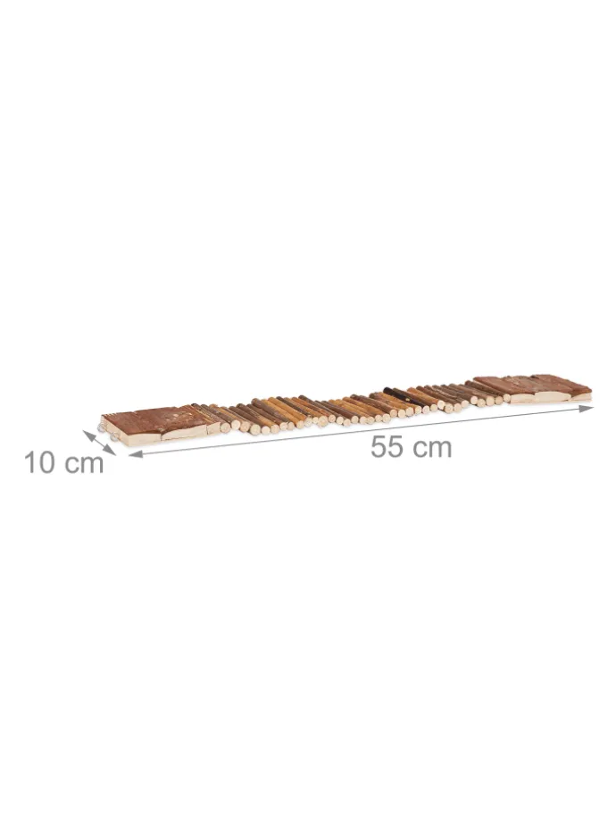 10x Hängebrücke in Natur - (B)55 x (T)10 cm