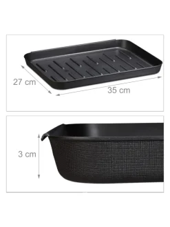 3x Schuhabtropfschale in Schwarz