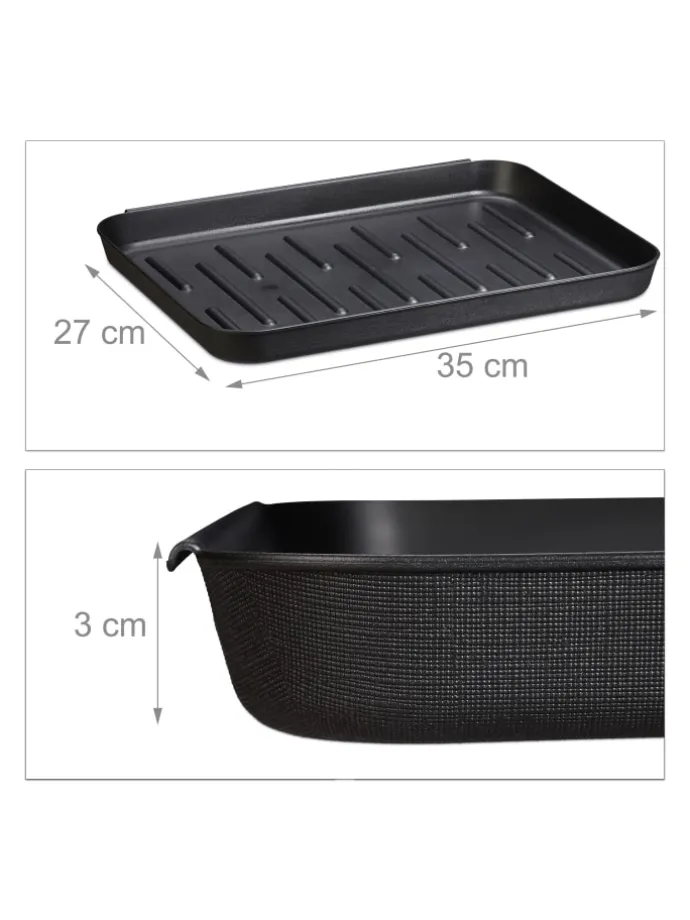 3x Schuhabtropfschale in Schwarz