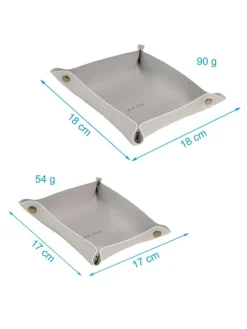 2x Taschenleerer Schmuck Schlüselablage Kunstleder in Grau