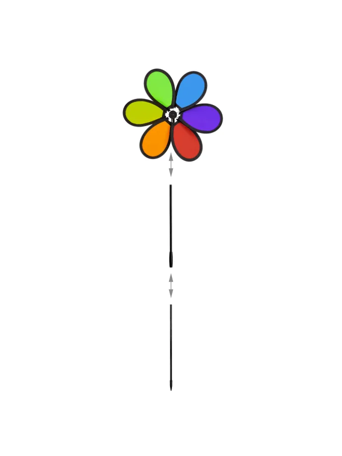 2x Windrad in Bunt - (B)27 x (H)66 x (T)7 cm