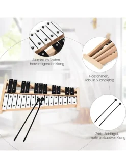 Xylophon 27 Noten Glockenspiel in Schwarz