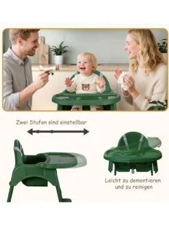 Yalion Hochstuhl für Babys, höhenverstellbar, abnehmbares Tablett