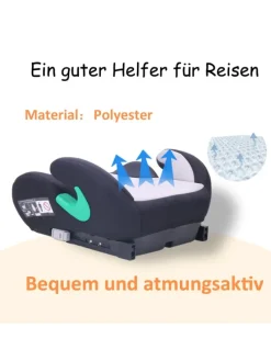 YALION Kindersitzerhöhung mit ISOFIX – ECE R129 (i-Size)Autositzerhöhung