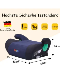 YALION Kindersitzerhöhung mit ISOFIX – ECE R129 (i-Size)Autositzerhöhung