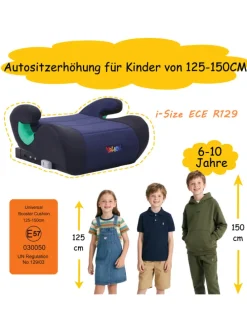 YALION Kindersitzerhöhung mit ISOFIX – ECE R129 (i-Size)Autositzerhöhung