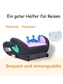 YALION Kindersitzerhöhung mit ISOFIX – ECE R129 (i-Size) Autositzerhöhung