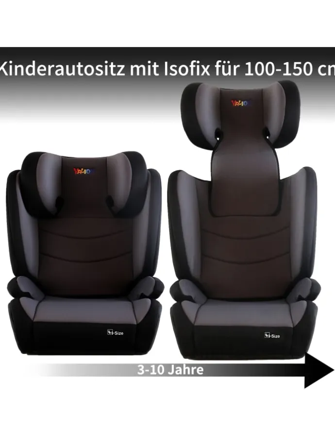 YALION Sitzerhöhung Auto Kinder ISOFIX, Kindersitzerhöhung 100-150cm,ECE R129