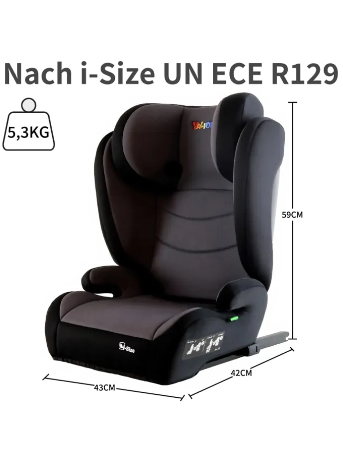 YALION Sitzerhöhung Auto Kinder ISOFIX, Kindersitzerhöhung 100-150cm,ECE R129