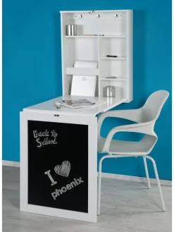 York - Klapptisch, Schreibtisch, weiss B/H/T: 75.5x149x60cm