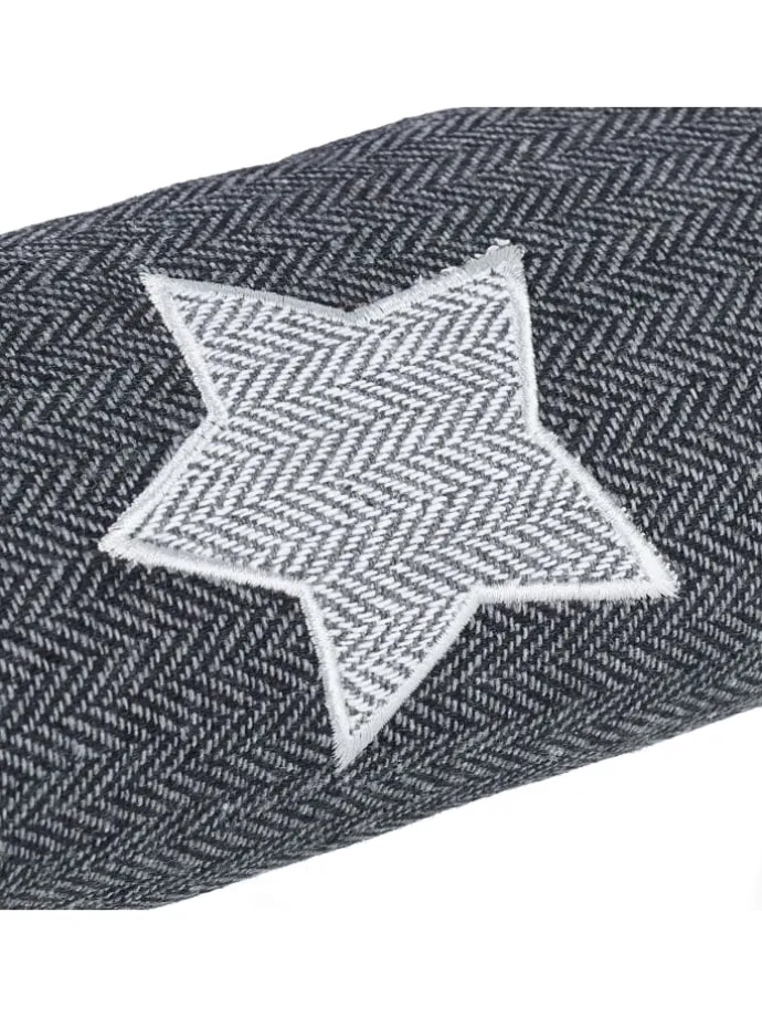Zugluftstopper "Stern" in Grau - 76 cm
